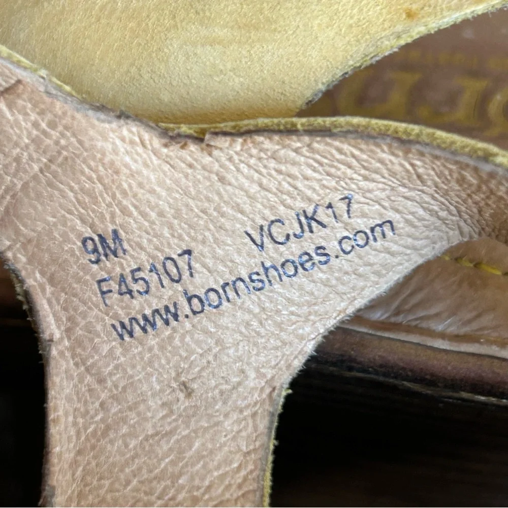 Born Yellow Strappy Sandals block heels 9